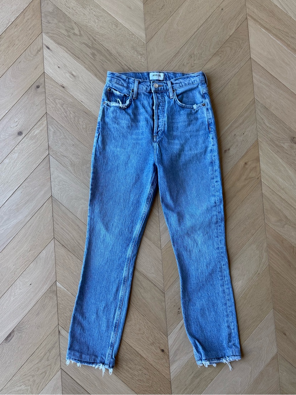 AGOLDE 90s High Rise Straight Leg Jeans Medium Wash Size 26